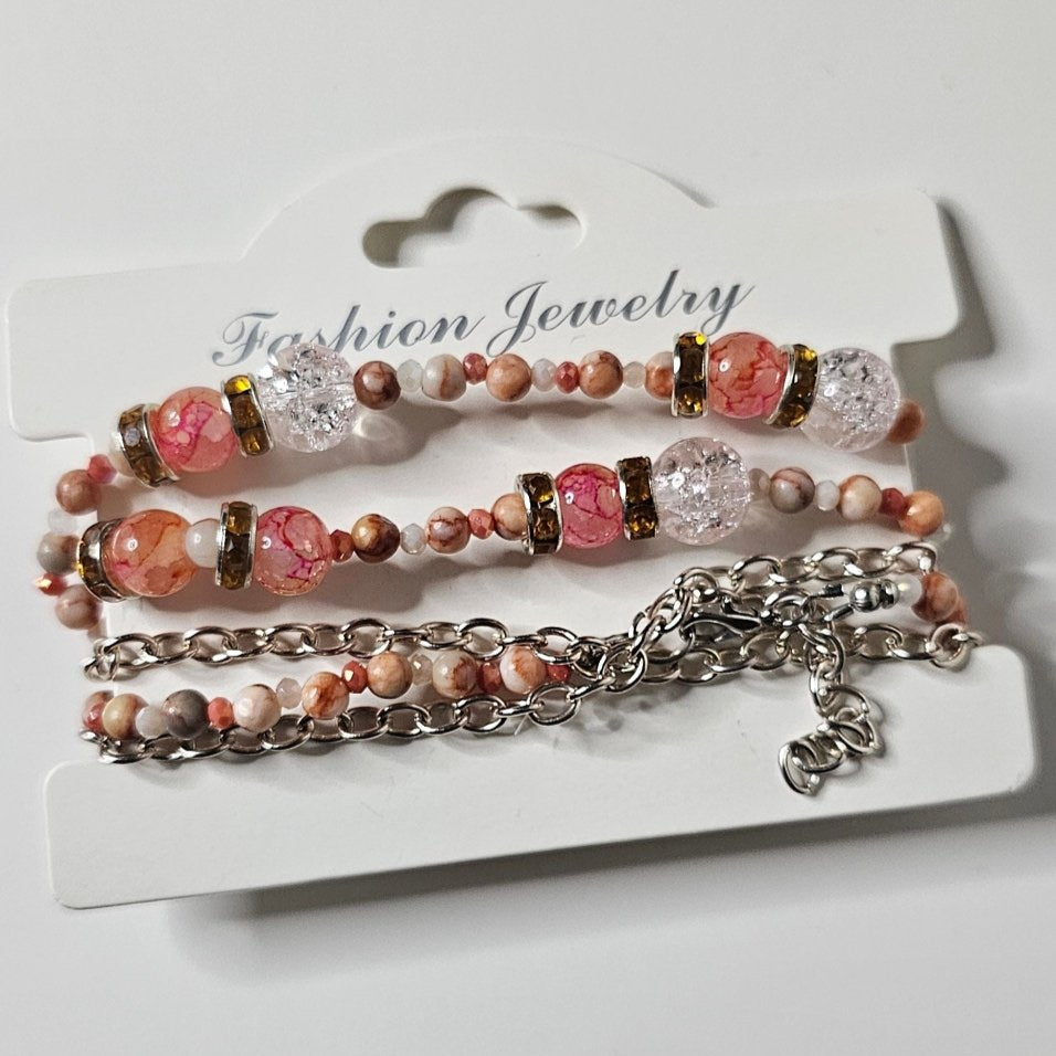 Orange Garnet Carnelian Waist Bead Mixed GemstoneWaist bead w/ clasp