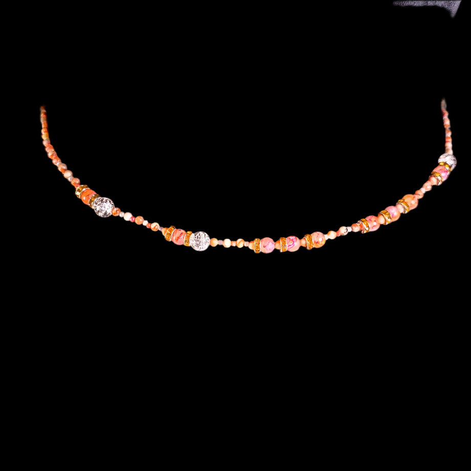 Orange Garnet Carnelian Waist Bead Mixed GemstoneWaist bead w/ clasp
