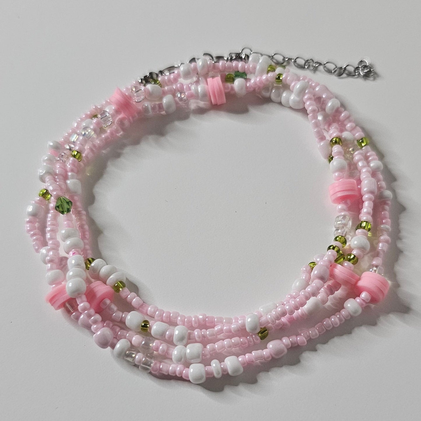 Handmade Pink Palomar Waist Chain - Vibrant Glass Beads and Cowrie Shells