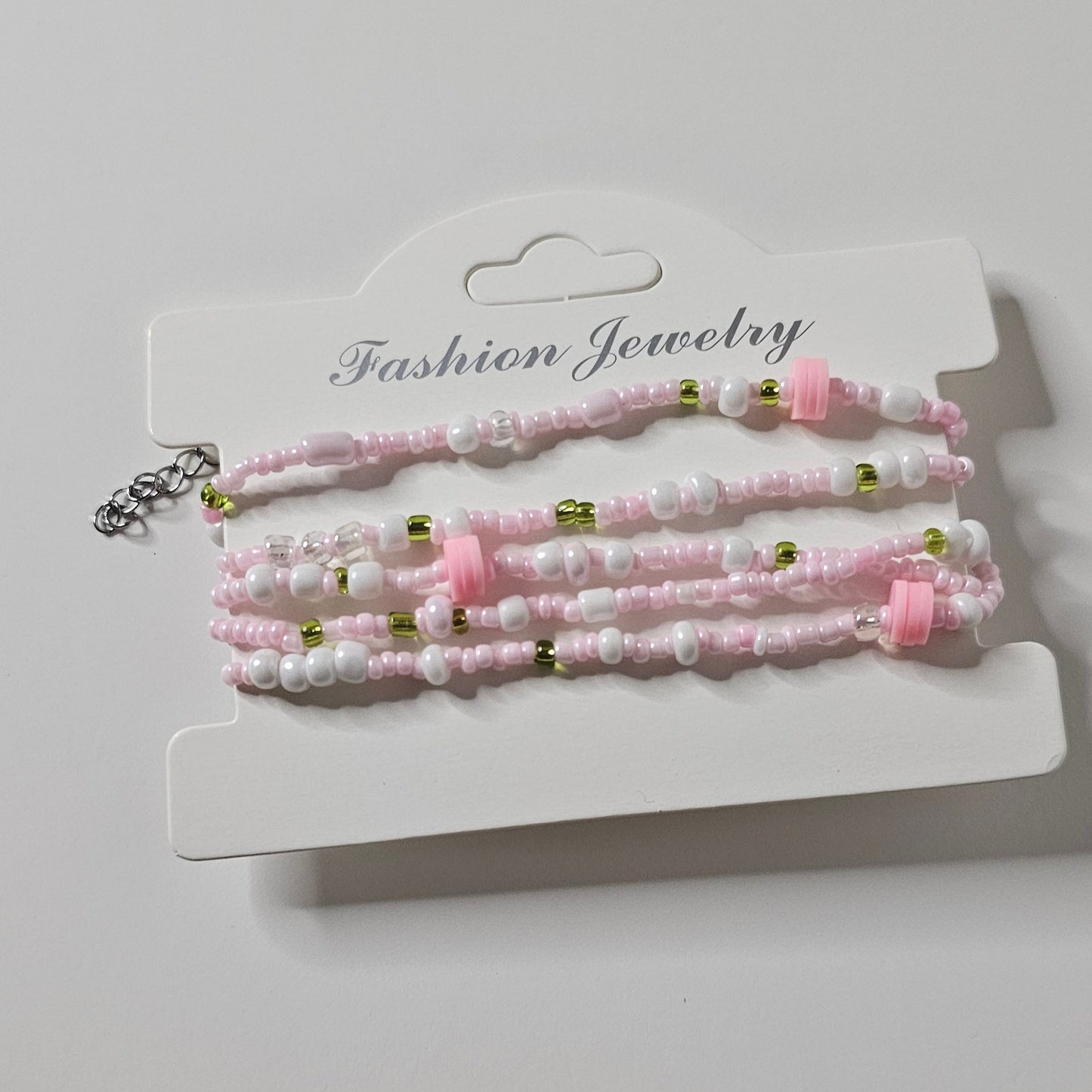 Handmade Pink Palomar Waist Chain - Vibrant Glass Beads and Cowrie Shells