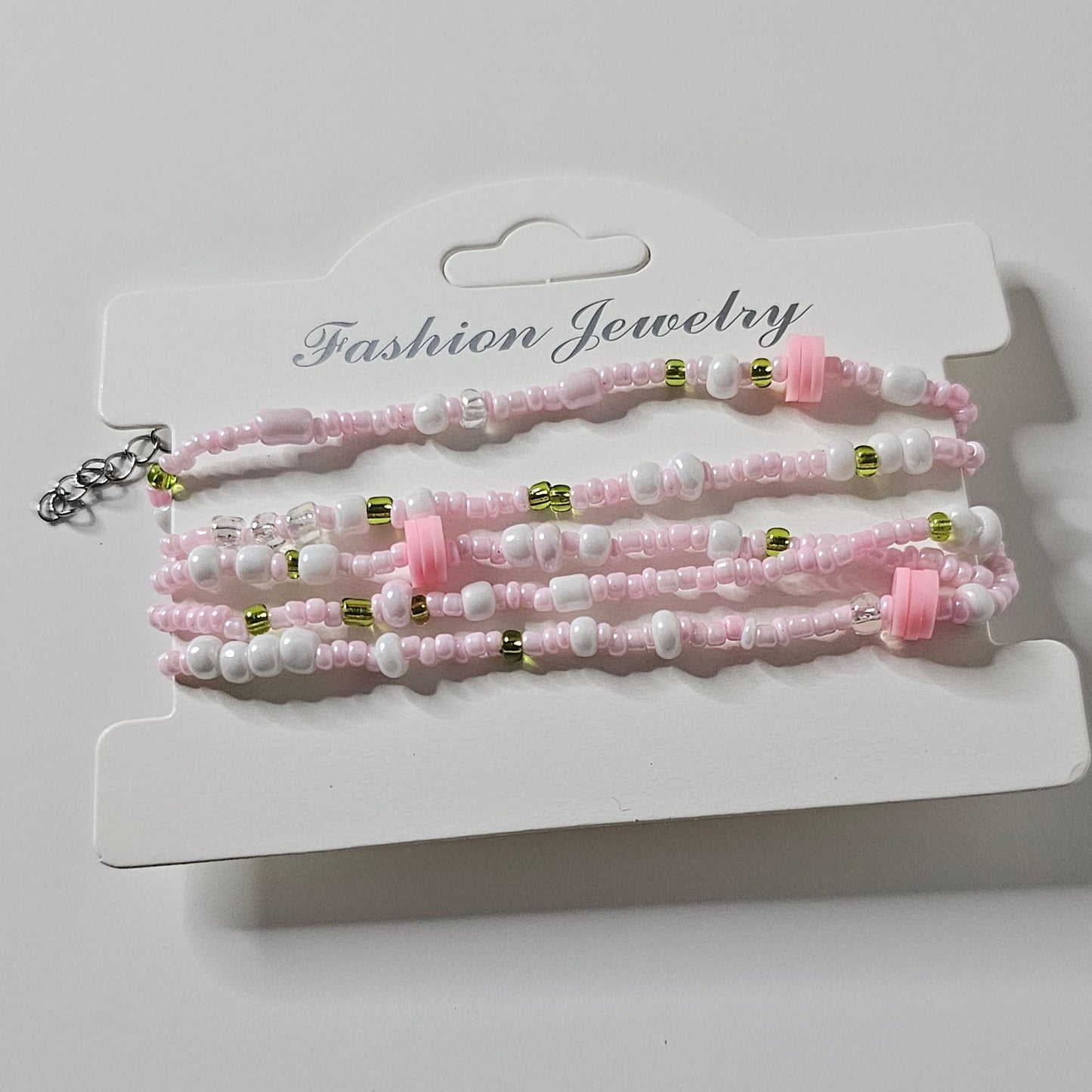 Handmade Pink Palomar Waist Chain - Vibrant Glass Beads and Cowrie Shells
