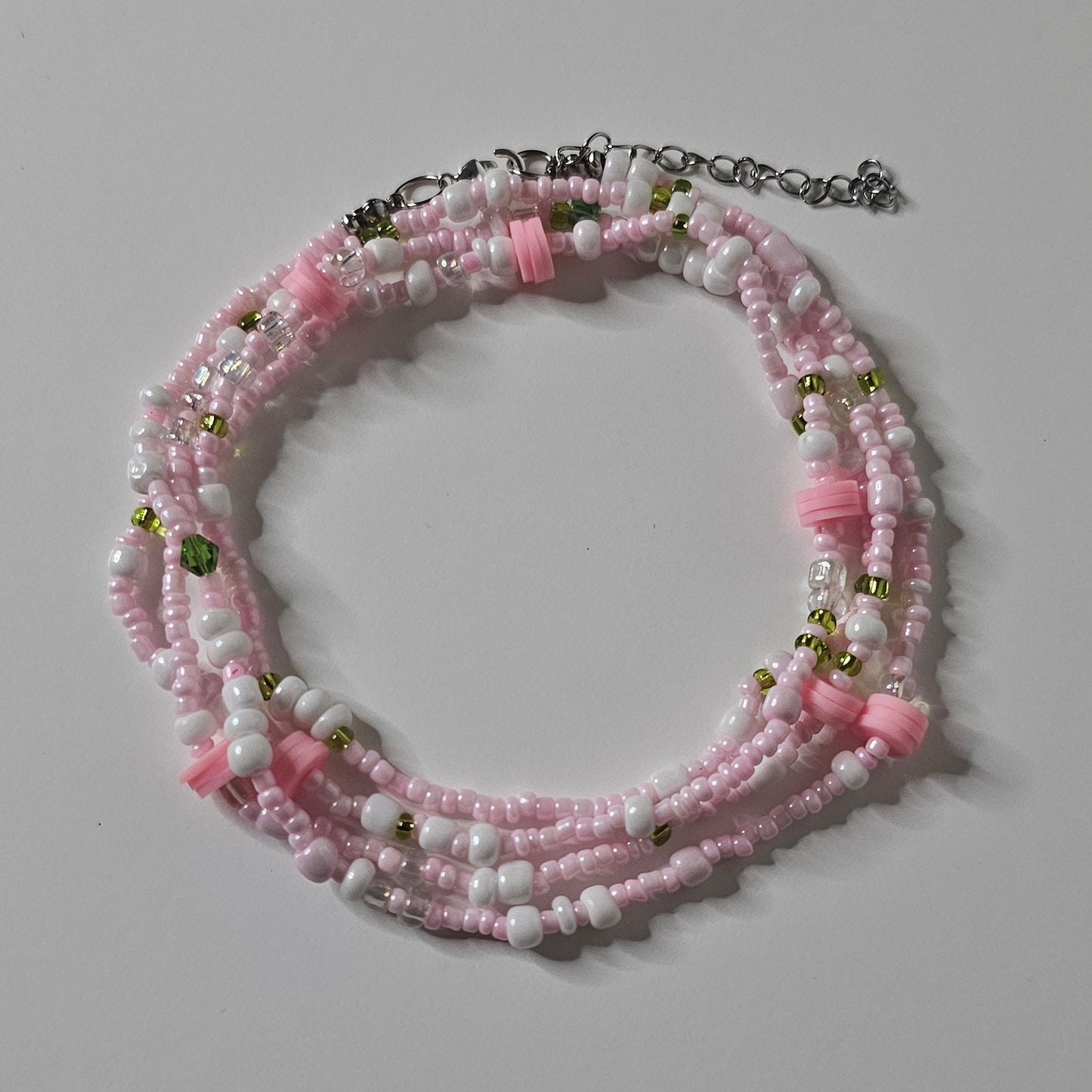 Handmade Pink Palomar Waist Chain - Vibrant Glass Beads and Cowrie Shells