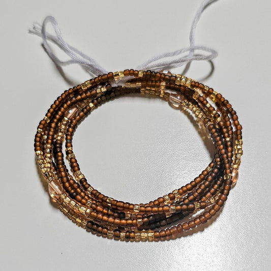 Tie on Waist bead Rich Brown Glow