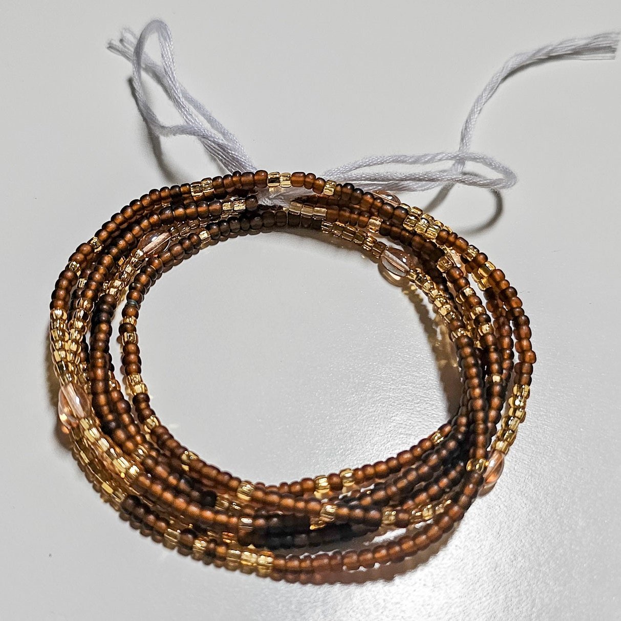 Tie on Waist bead Rich Brown Glow