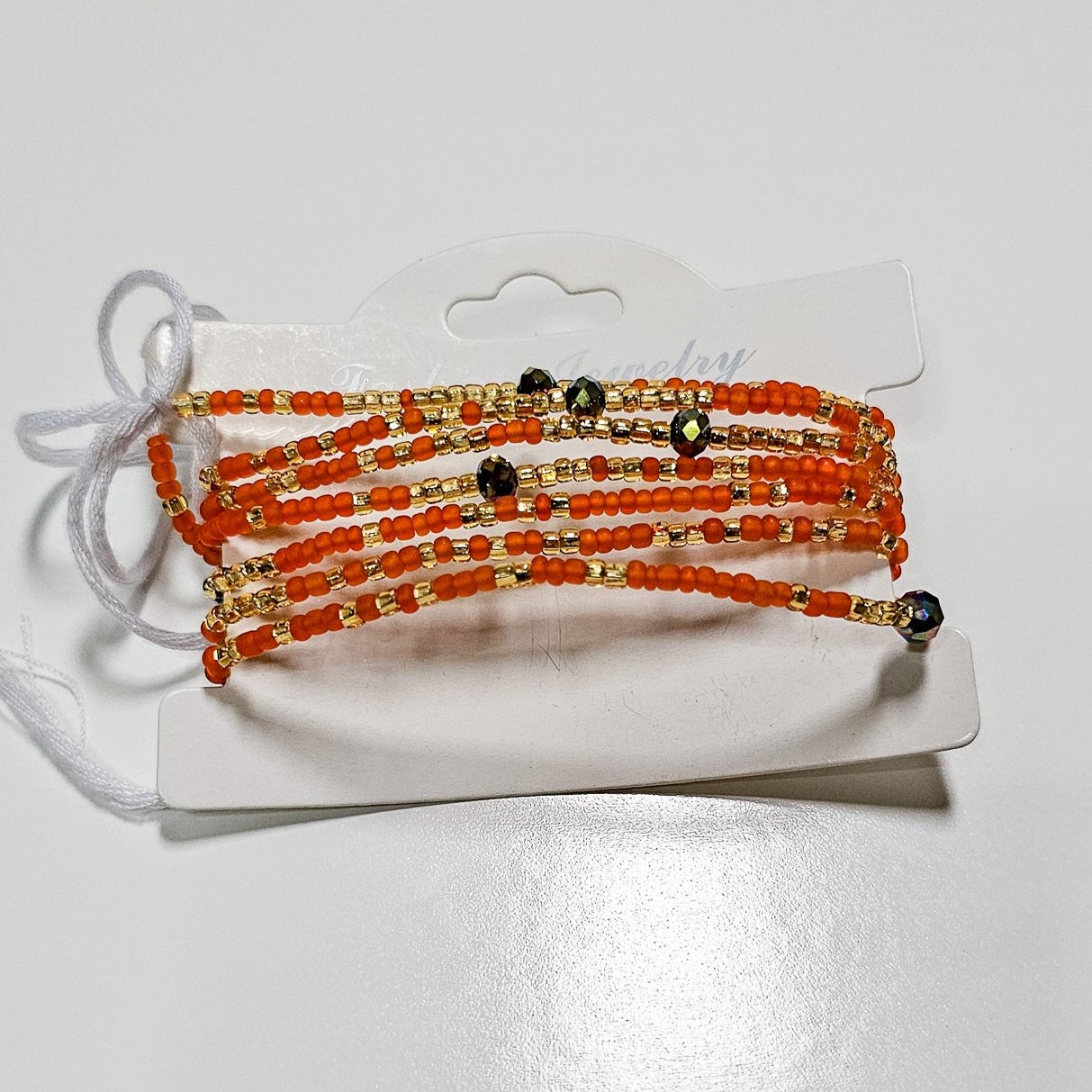 Tie on Waist bead Orange Crush