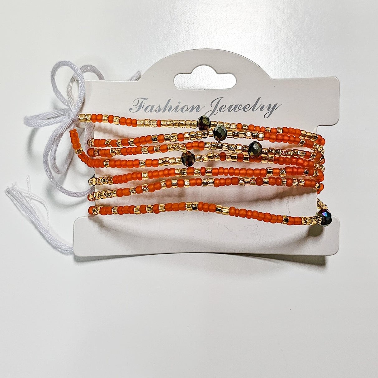 Tie on Waist bead Orange Crush