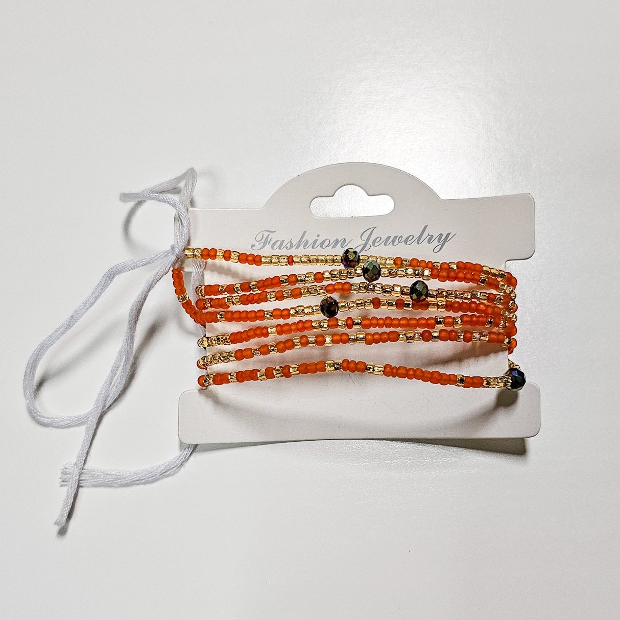 Tie on Waist bead Orange Crush