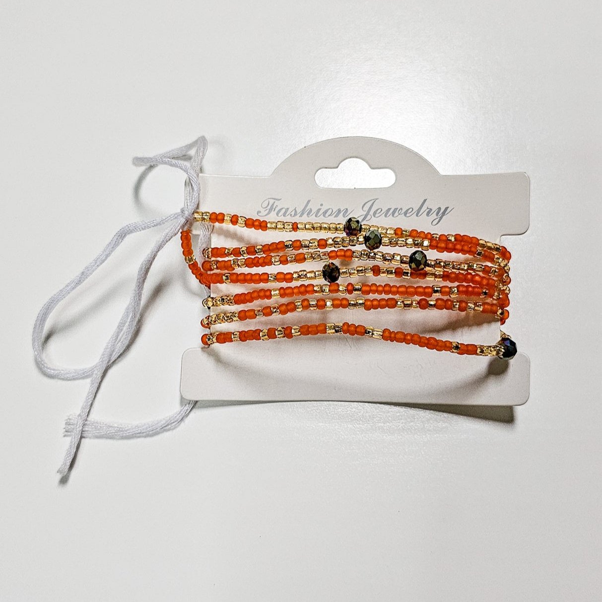 Tie on Waist bead Orange Crush