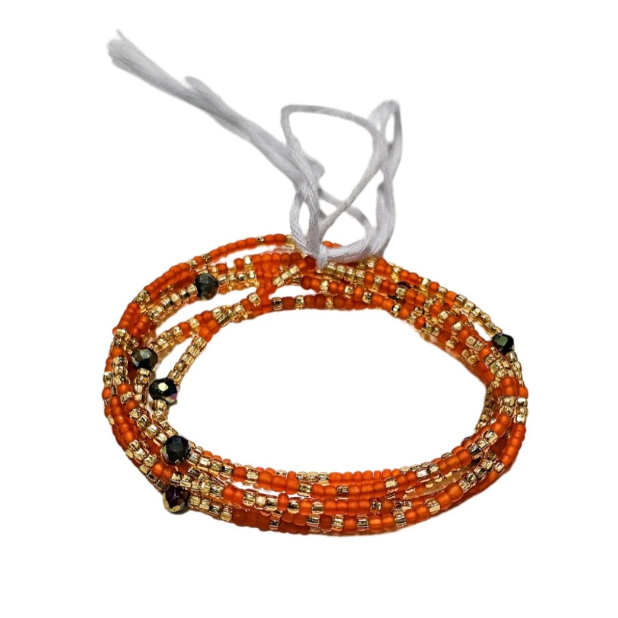 Tie on Waist bead Orange Crush