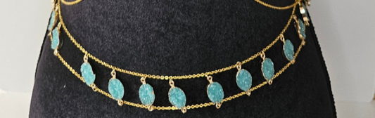 Turquoise Gemstone Double Waist Chain