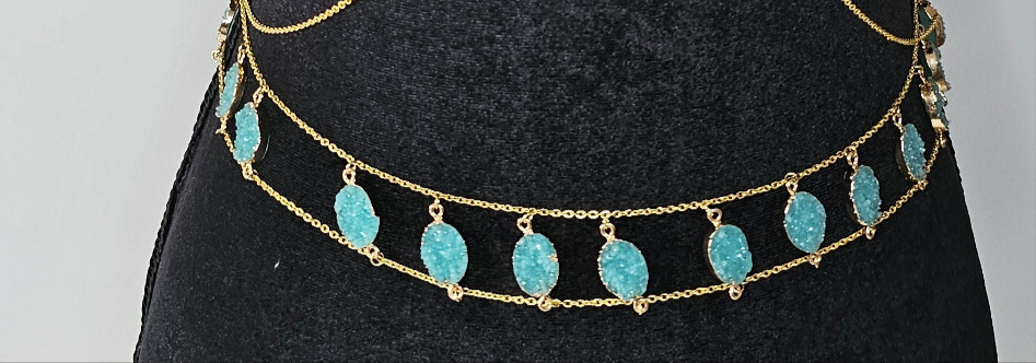 Turquoise Gemstone Double Waist Chain