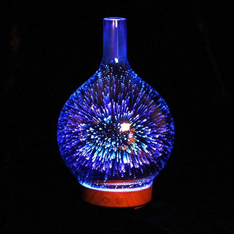 3D Glass Aroma Diffuser Colorful Lamp Humidifier Night LightWellness Product