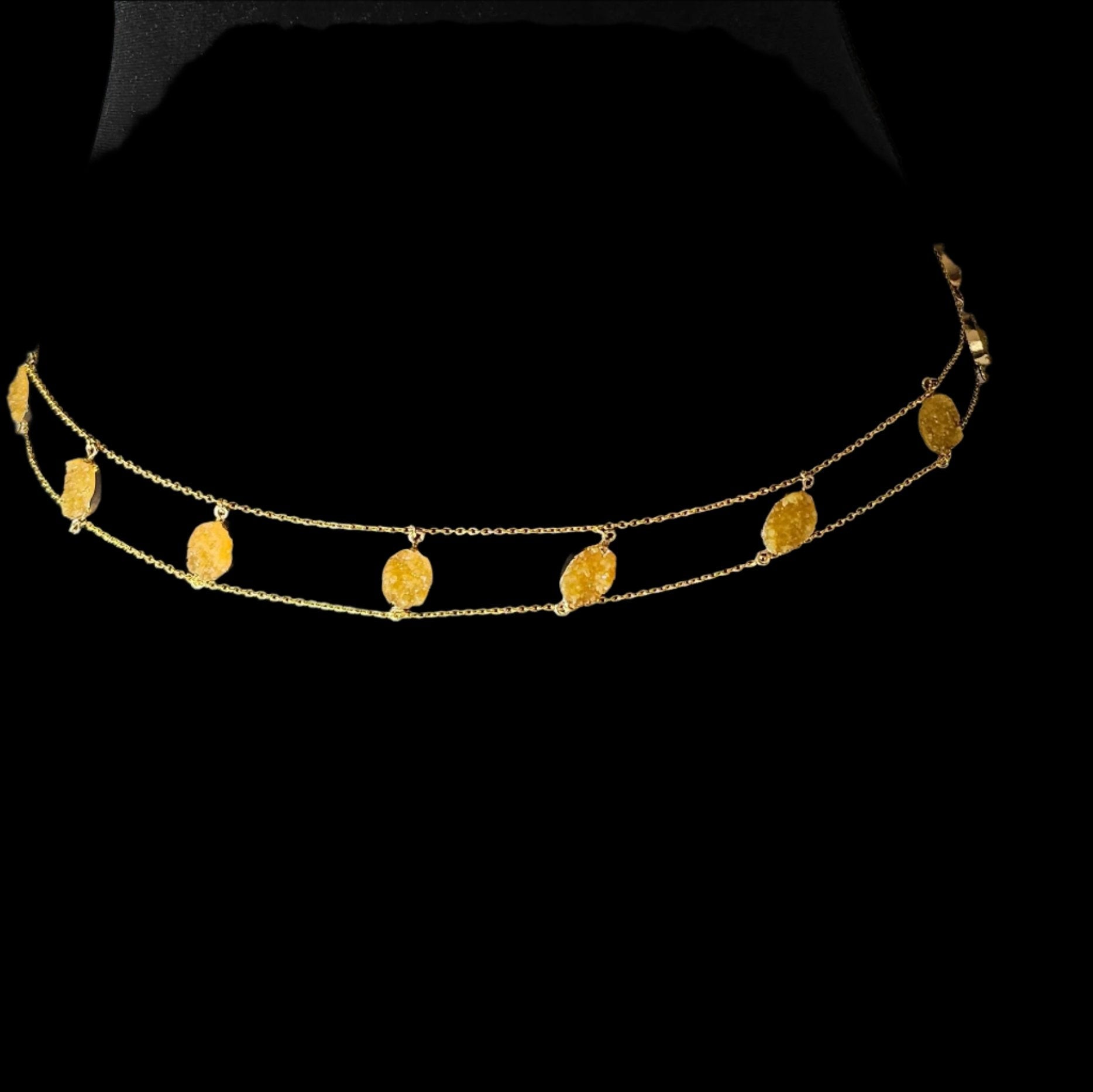 Citrine Gemstone Double Waist Chain