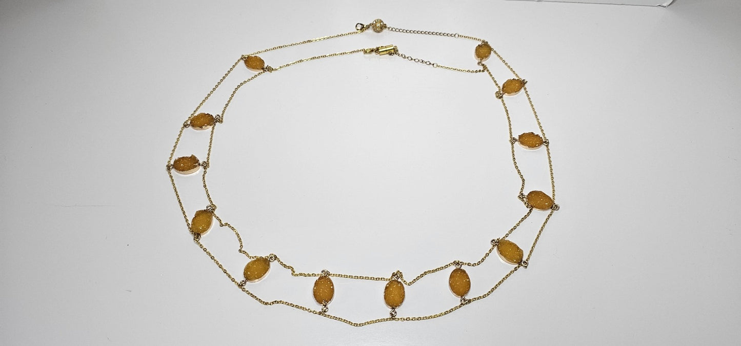 Citrine Gemstone Double Waist Chain