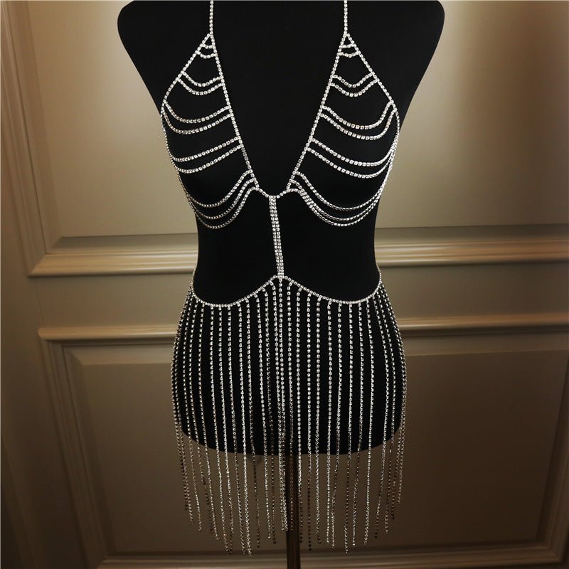 Exaggerated Rhinestone Body Chain Nightclub ShinyBody Chain