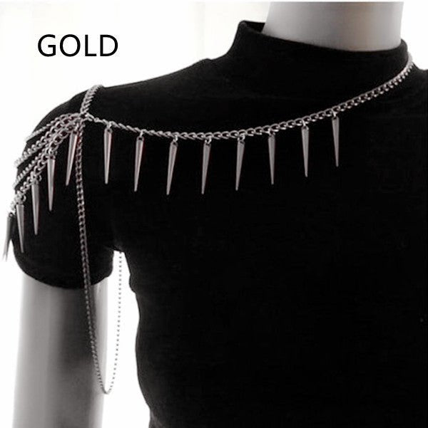 Fashion Woman Punk Rivet Metal BODY Chain JewelryArmband