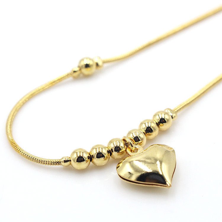 Fashionable Golden Heart - shaped Pendant AnkletAnklets