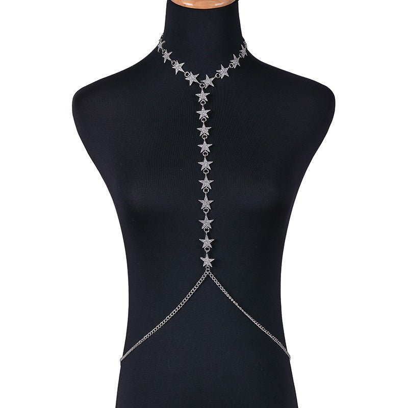 Flash Diamond Pentagram Body ChainBody Chain