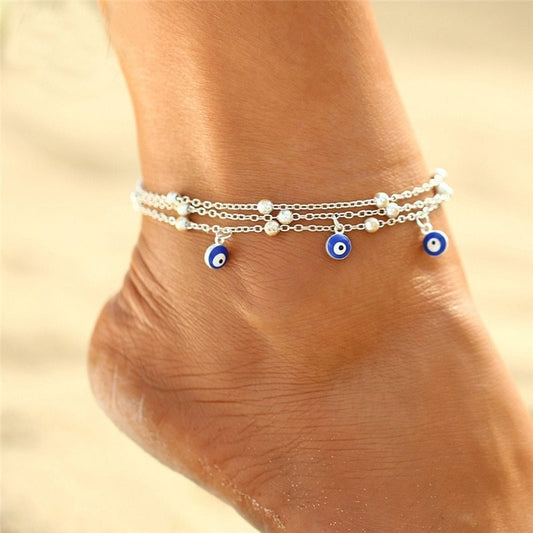 Foot jewelry bead chain beach ankletAnklets