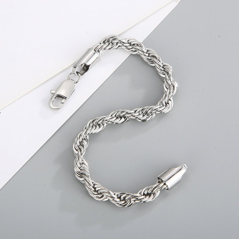 Gold Double Color Twist Chain Stainless Steel Bracelet For Men And WomenBracelet