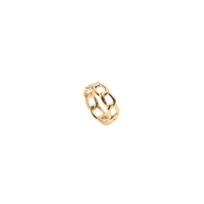 Gold Exaggerated Temperament Personality Chain RingRings