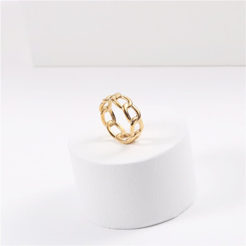 Gold Exaggerated Temperament Personality Chain RingRings