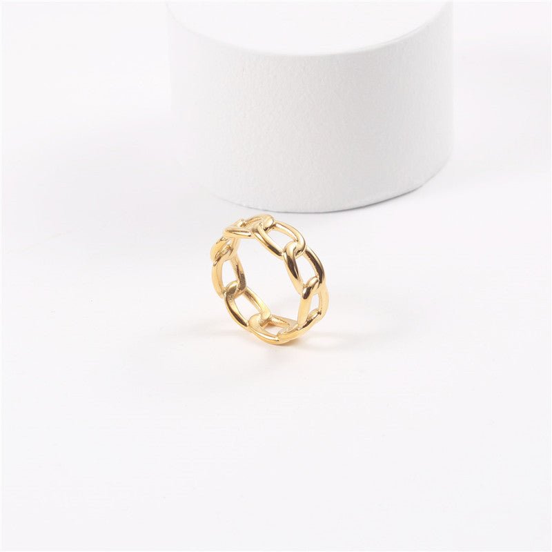 Gold Exaggerated Temperament Personality Chain RingRings