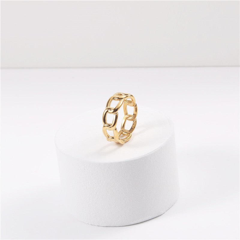 Gold Exaggerated Temperament Personality Chain RingRings