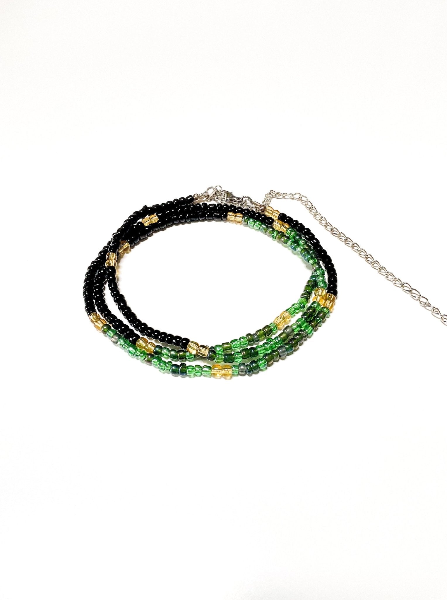 green and Gold Waist bead w/ claspbody jewelry