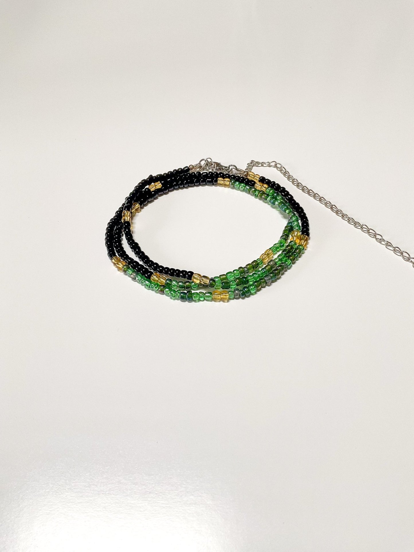 green and Gold Waist bead w/ claspbody jewelry