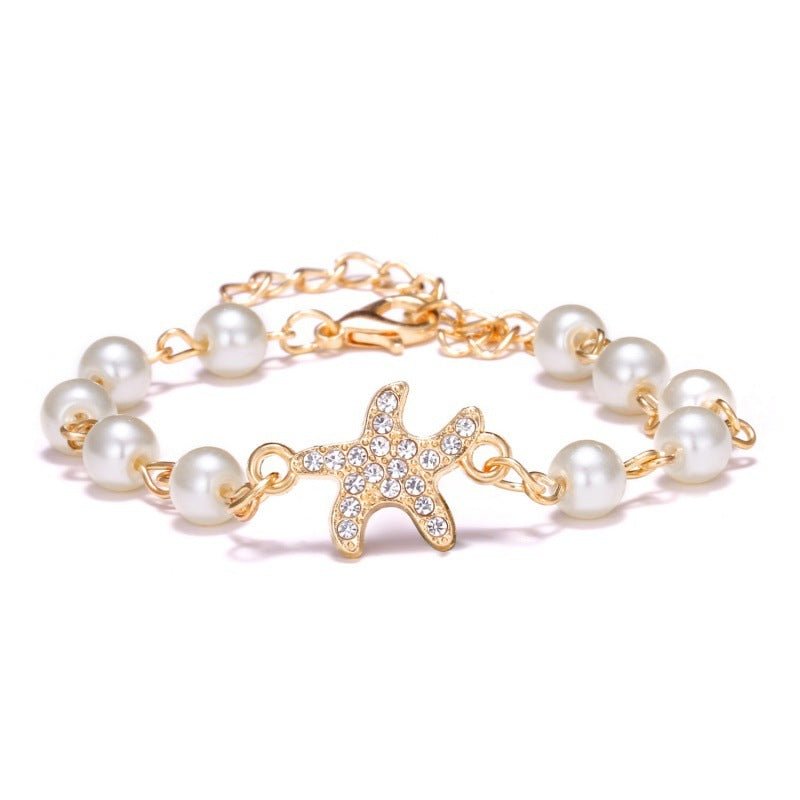 Hollow Rhinestone Pearl Bracelet Multi - style AdjustableBracelet