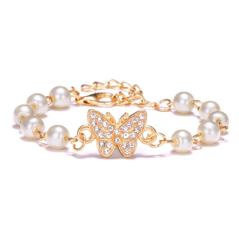 Hollow Rhinestone Pearl Bracelet Multi - style AdjustableBracelet