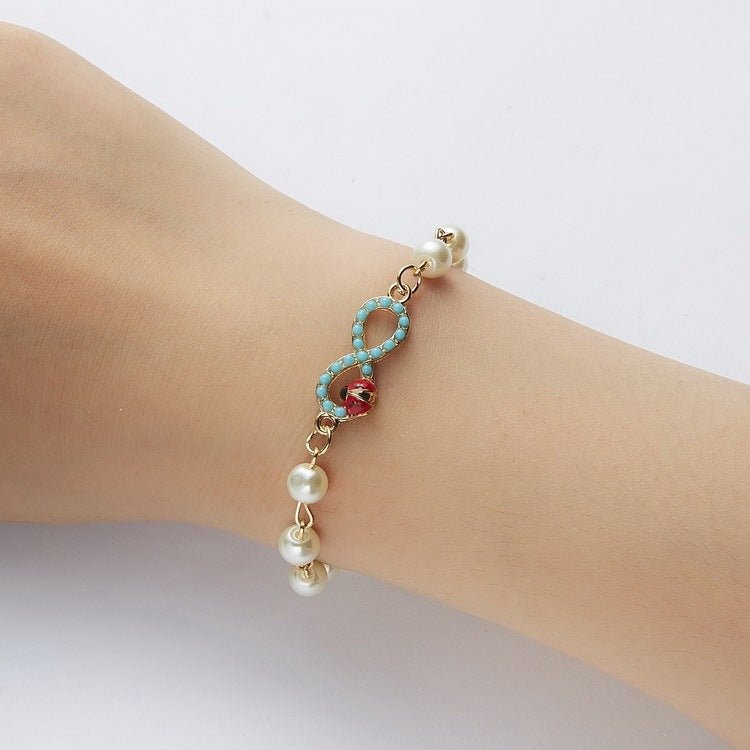 Hollow Rhinestone Pearl Bracelet Multi - style AdjustableBracelet