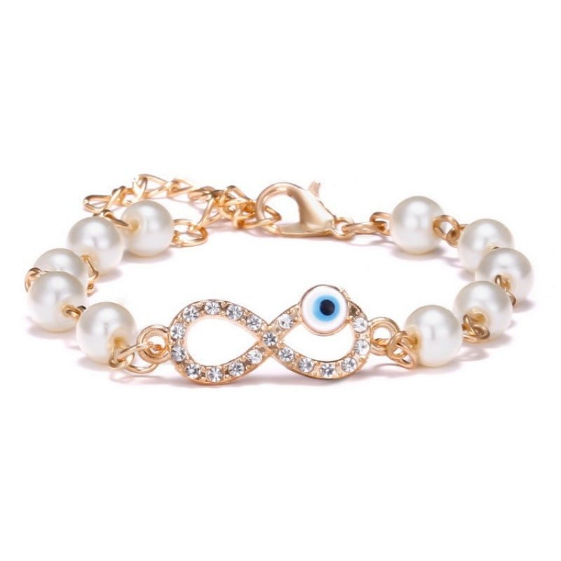 Hollow Rhinestone Pearl Bracelet Multi - style AdjustableBracelet