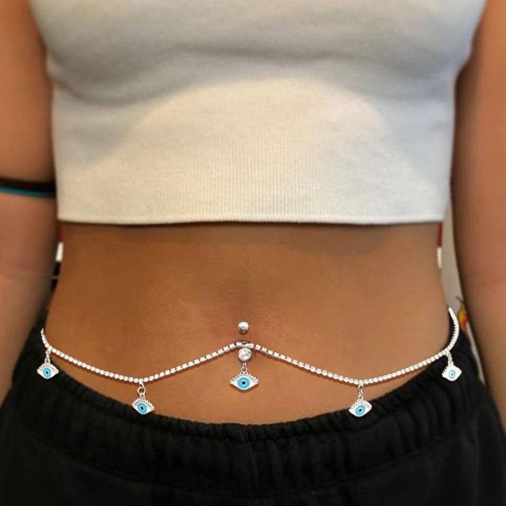 Human Piercing Devil's Eye Navel ChainBody Chain