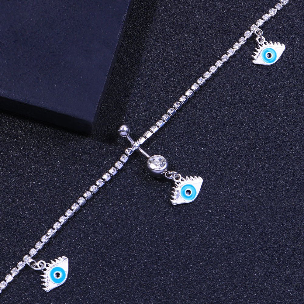 Human Piercing Devil's Eye Navel ChainBody Chain