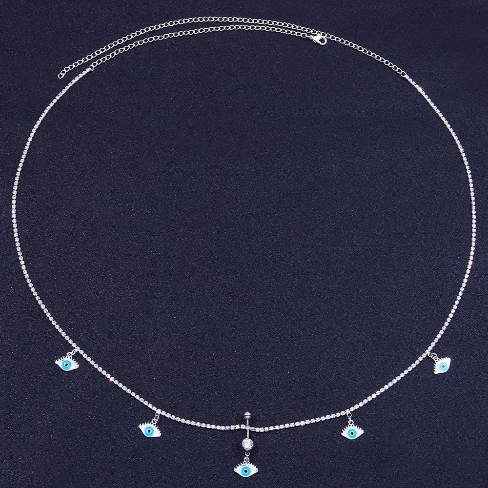 Human Piercing Devil's Eye Navel ChainBody Chain