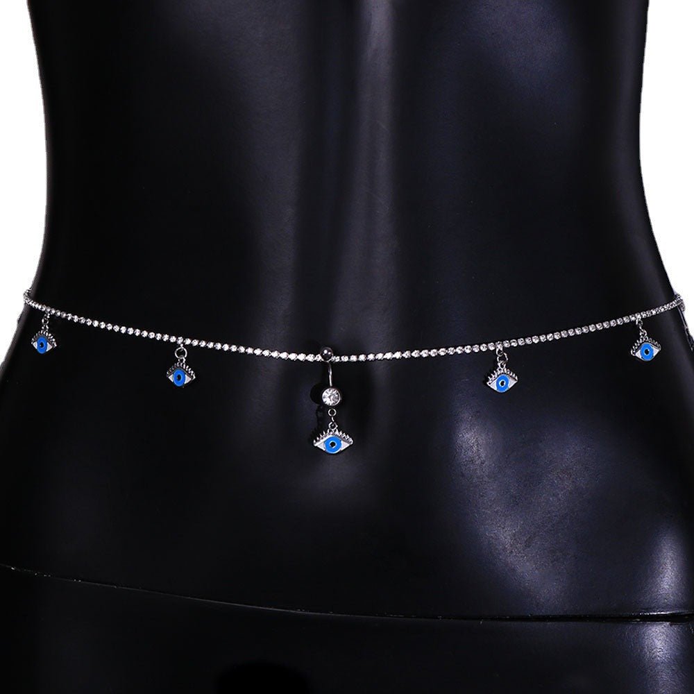 Human Piercing Devil's Eye Navel ChainBody Chain