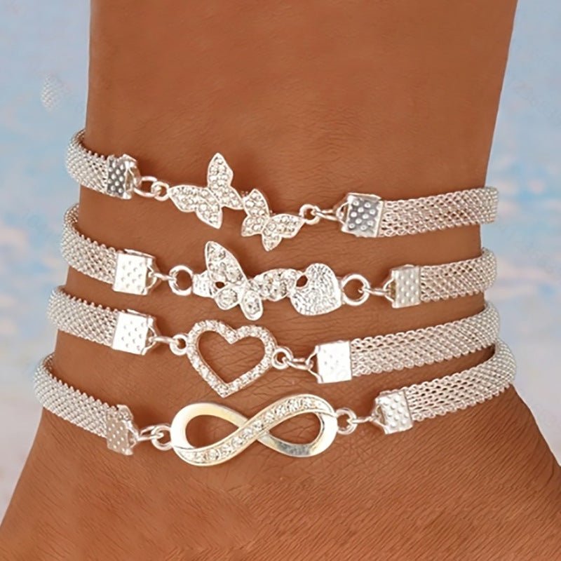 Infinite Diamond 8 - word Anklet Creative Retro Alloy AnkletAnklets