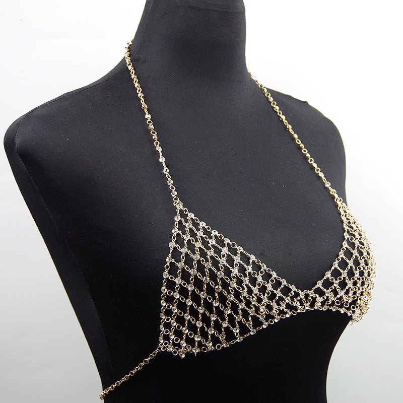 Leisure Nightclub Body Chains Artificial Diamond Chest NecklaceAnklets