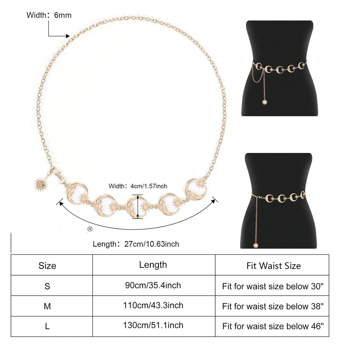 Moon Star Body Chain WaistBody Chain