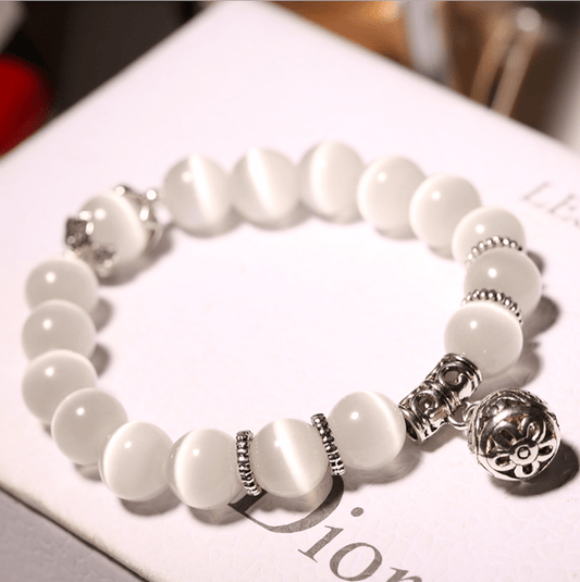 Natural opal beads bracelets crystal fashion women bracelet vintage stainless steel braceletes for womenBracelet