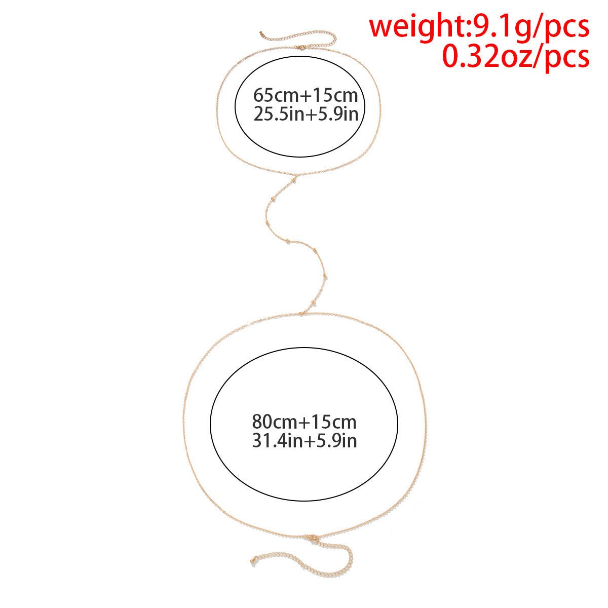 Necklace One Piece Chain Female Metal Orb Chain Body Chain Waist ChainBody Chain