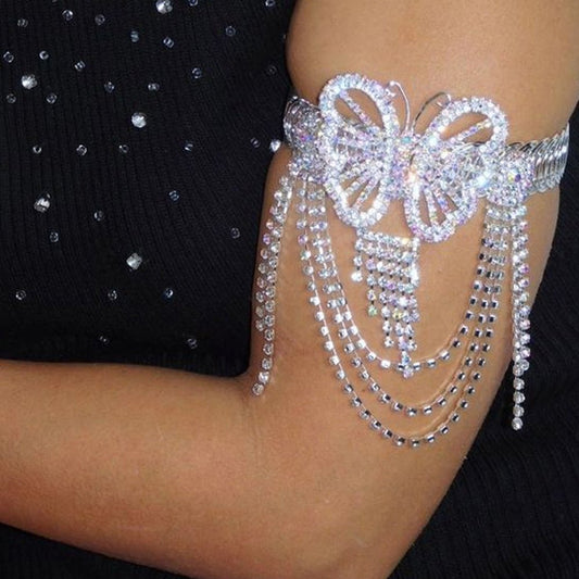 Niche Exquisite Fairy Butterfly Tassel Bracelet Rhinestone Arm ChainArmband