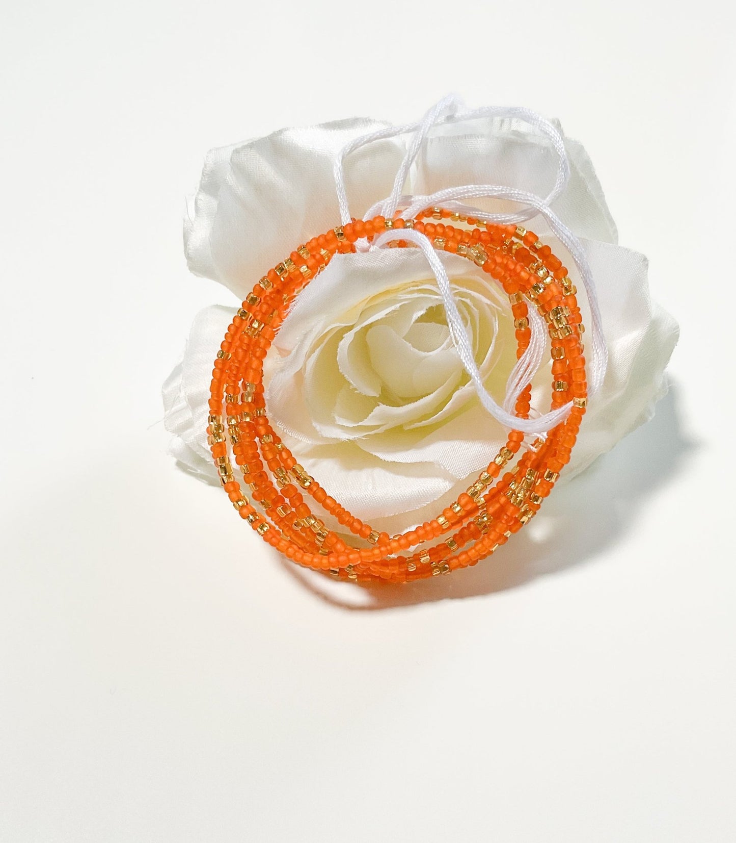 Orange and Gold waist beadTie on Waist bead