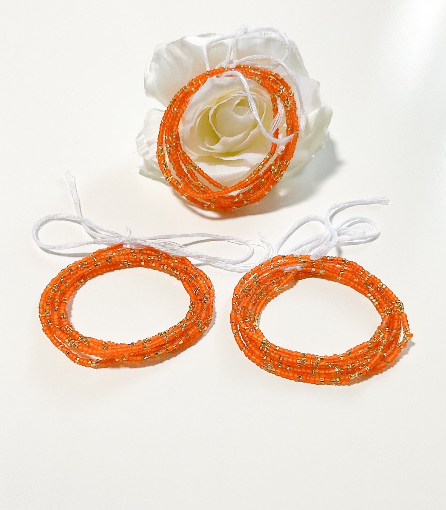 Orange and Gold waist beadTie on Waist bead