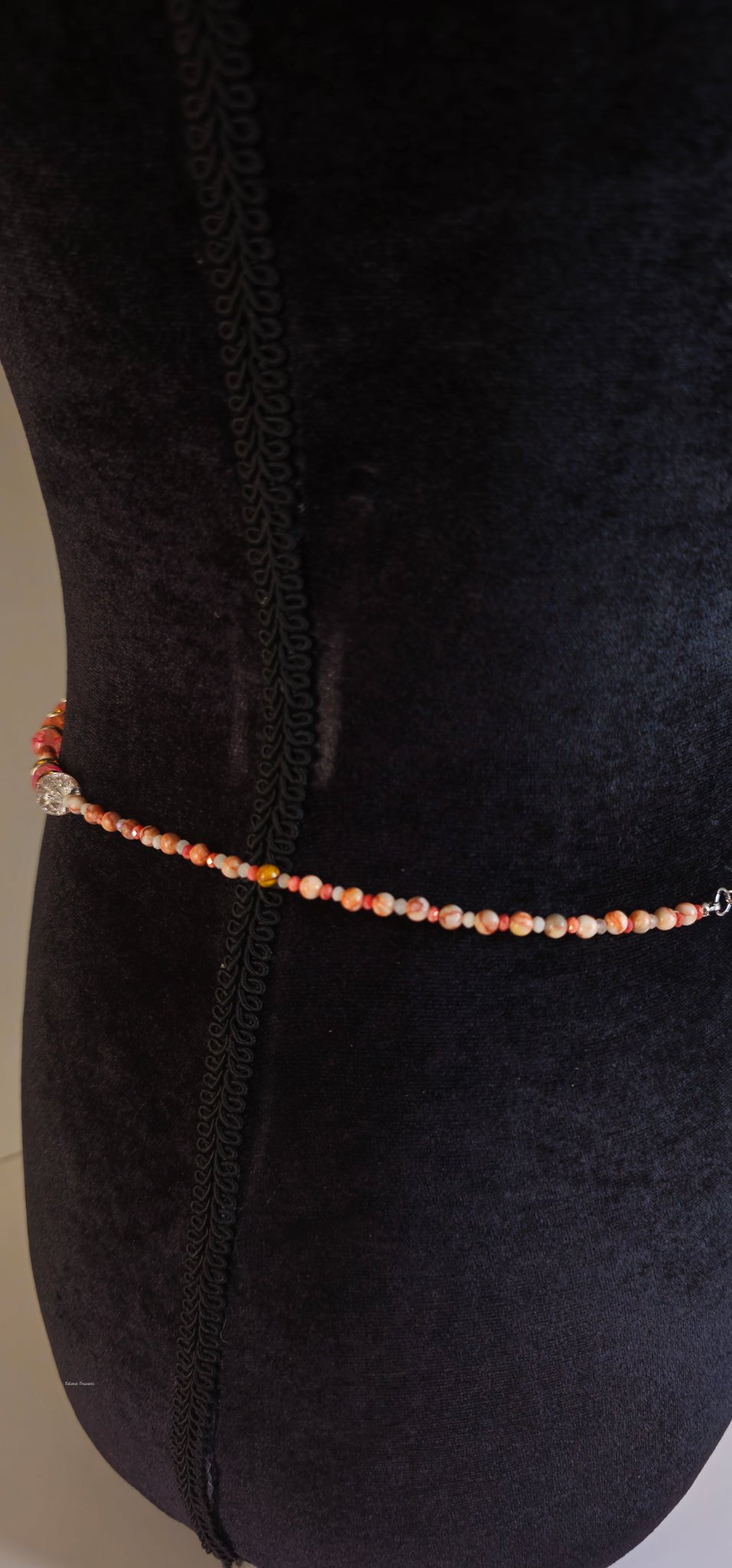 Orange Garnet Carnelian Waist Bead Mixed GemstoneWaist bead w/ clasp