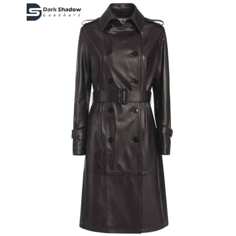 Original Lambskin original leather Italian Style Leather Trench Coat for WomensDresses & Jumpsuits