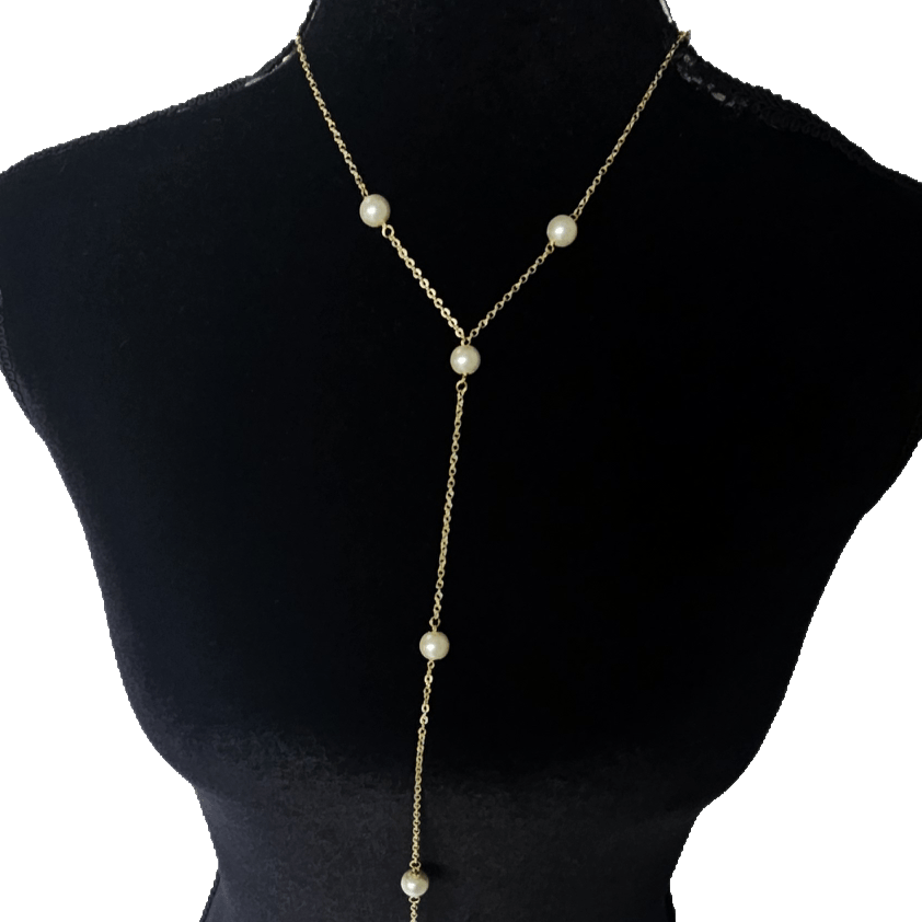 Pearl Link necklace w/ Chain DropNecklace