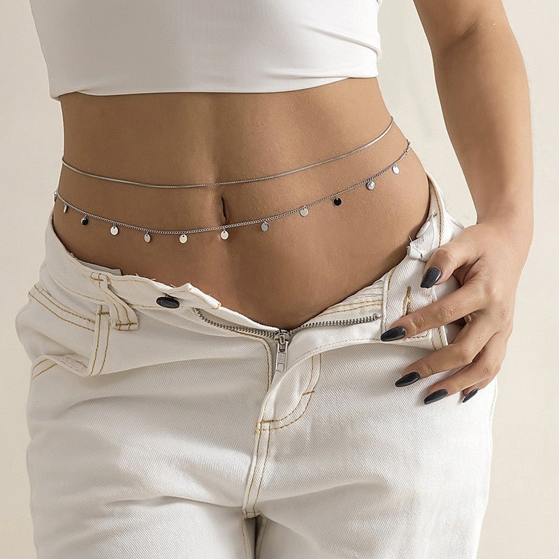 Popular Ornament Simple Transparent Rhinestone Waist Chainwaist chain